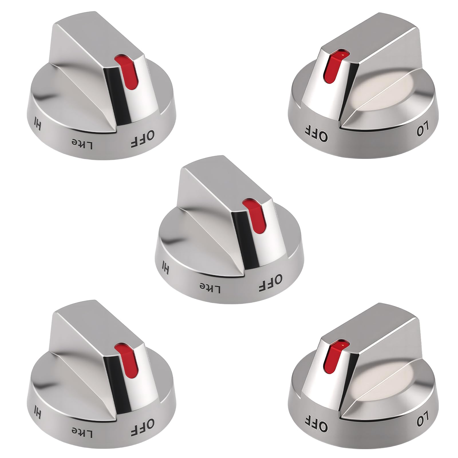 Photo 1 of ?5-Pack? Upgraded DG64-00473A Burner Control Dial Knob Range Oven Replacement Compatible with Samsung Gas Range/Oven/Stove,Sturdy Stainless Steel Reinforcement Ring.