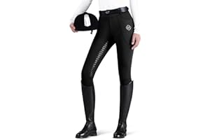 GemRebel Women's Full Seat Riding Tights Horse Riding Pants Schooling Tights Equestrian Breeches Horseback Riding Pants