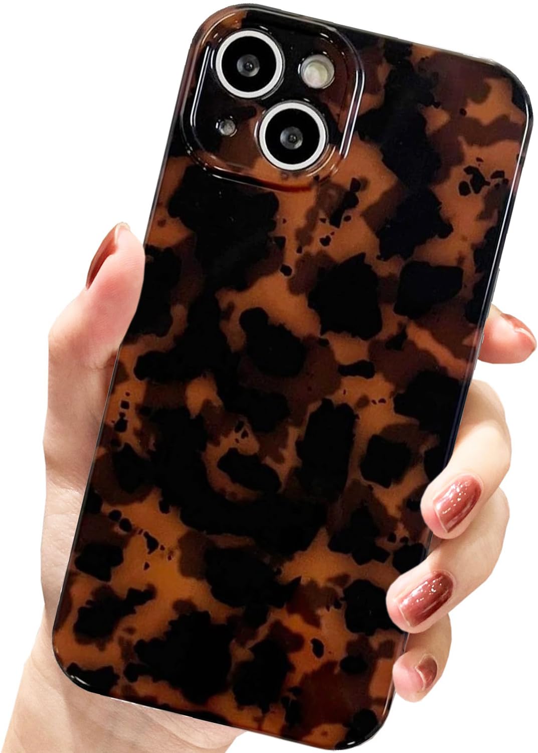 AMART for iPhone 14 Case Cute, Leopard Tortoise Shell Animal Print Phone Case Shockproof Bumper Women Girls Cool Protective iPhone Case for iPhone 14 (6.1 inch) ONLY