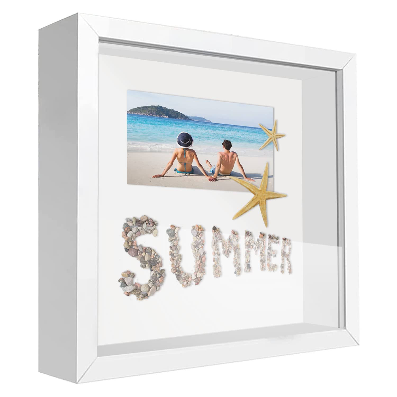 sunmeg 3D Shadow Box Frame 10x10 Picture Frame Wooden Deep Display Personalised Photo Frames Gifts for Crafts, Anniversary, Wedding, Graduation