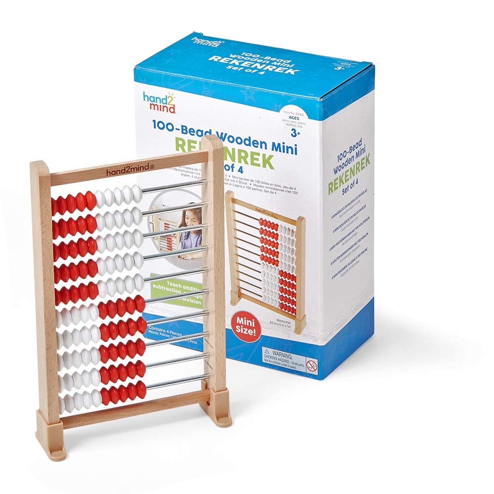 Learning Resources Mini 100-Bead Rekenrek Set of 25, Abacus, Abacus For Kids Maths, Wooden Counting Maths Manipulatives, Bead Counters For Kids' Maths, Learn Counting and Numbers, Classroom Supplies