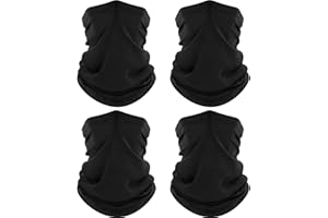 ROXUN 4 Pack Neck Gaiter, Cooling Breathable Face Mask UV Protection Scarf Hiking Bandana for Men/Women