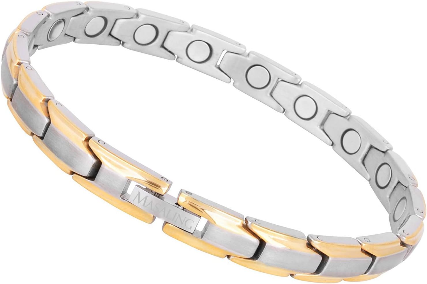 Womens Elegant Titanium Magnetic Therapy Bracelets, Arthritis Bracelets for Women Arthritis Pain Relief Carpal Tunnel Sliver & Gold