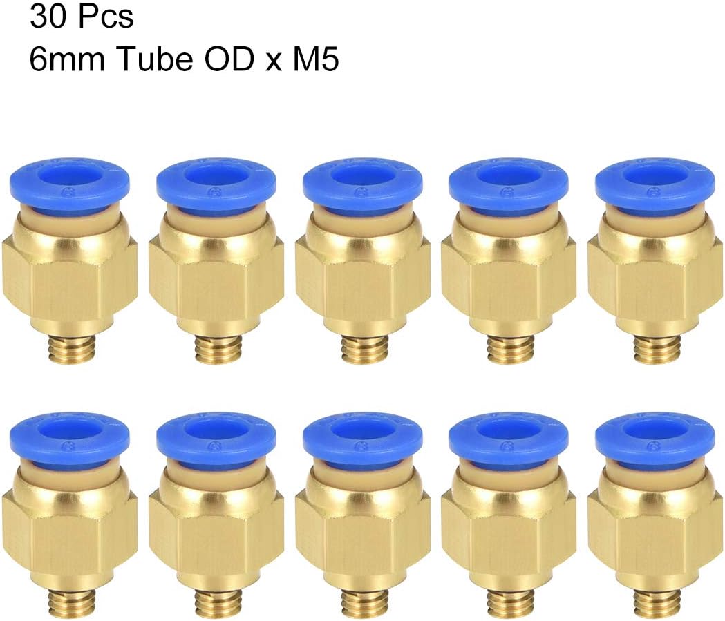 sourcing map 30 Pcs PC6-M5 Pneumatic Air Straight Quick Fitting Tube od 15/64" Thread M5 One Touch Hose Connector - Image 4