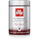illy Intenso Ground Moka Coffee, Dark Roast, Intense, Robust and Full Flavored With Notes of Deep Cocoa, 100% Arabica Coffee,