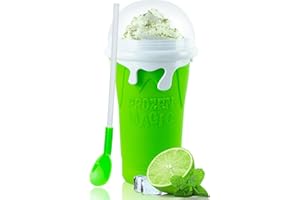 ROEDEER Slushy Cup Maker,Large Slushie Maker Cup 500ml,Double Layers Silicone Slushie Cup Maker Squeeze Cup,Quick Frozen Magic Slushy Maker Cup,DIY Slush Cup,Cool Stuff Gifts for Kids and Family - Green