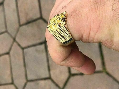 Solid 925 Sterling Silver 14k Yellow Gold Finish Men's 925