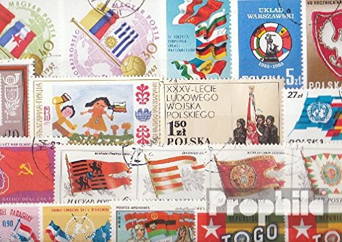 Prophila Collection Motives 50 various Flags and Crest stamps (Stamps for collectors) Other themes