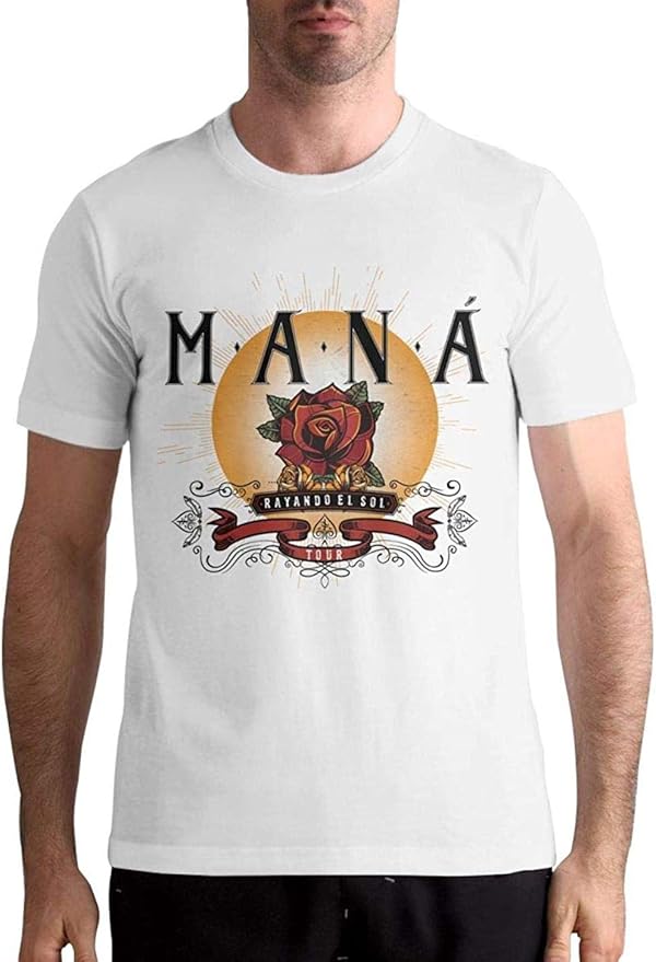 Mana Band Shirt Men's TShirt Short Sleeves Tee Tops,White,XXLarge