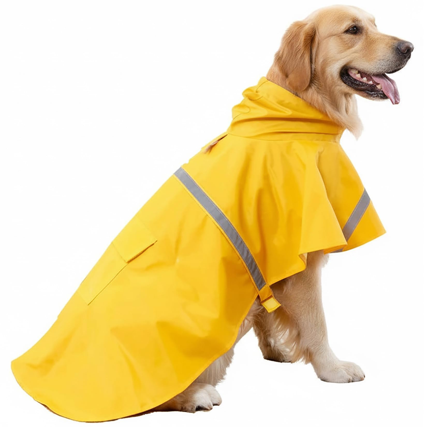 HAPEE Dog Raincoats for Large Dogs with Reflective Strip Hoodie,Rain Poncho Jacket for Dogs