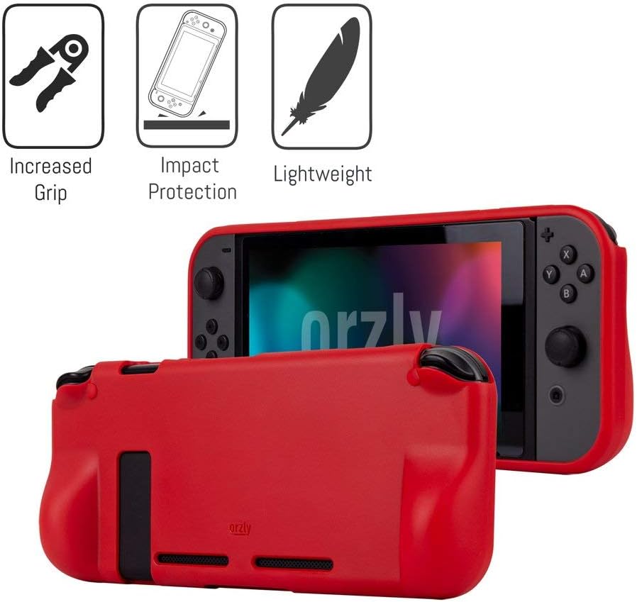 Orzly Switch Accessories Bundle Carry Case & Glass Screen Protectors for Nintendo Switch, USB