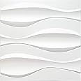 Art3d 19.7" x 19.7" (Pack Of 12) Wall Panel Wave, White