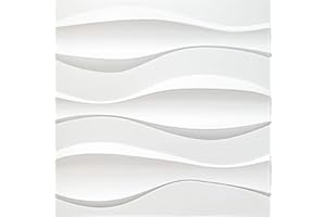 Art3d 19.7" x 19.7" (Pack Of 12) Wall Panel Wave, White