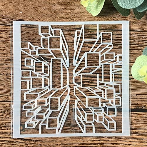 Stencils 13cm 3D Cube DIY Craft Layering Stencils Wall Painting Scrapbooking Stamping Embossing Album Card Template