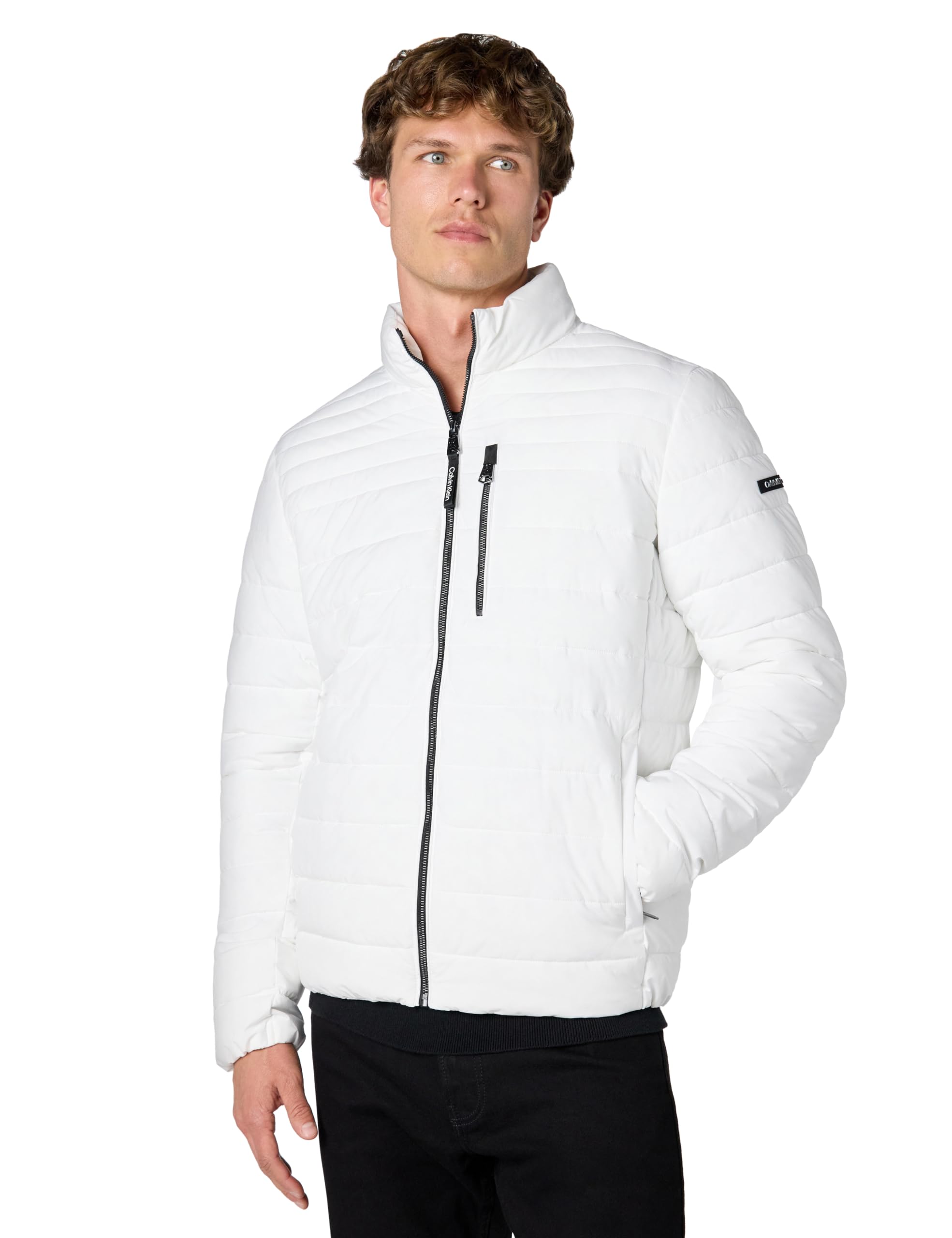 Calvin Klein Men's Classic Packable Down Jacket, White, X-Large Image