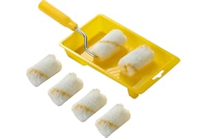 2-inch Paint Roller- Mini Plastic Paint Tray Set, Mini Roller Frame, Microfiber Roller Covers, Touch Up Trim Kit with Tray
