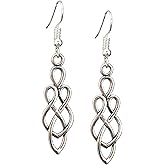 Celtic Fertility Goddess Charm Earrings, Handmade Antique Silver Spiritual Pagan Dangle Jewelry