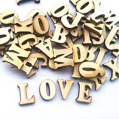 HOO PRODUCTS - 100PCS English letters wedding wood bead crafts wooden letters number marking frame Wall Decor Home Decor Wedding Photo Props Hot Sale!