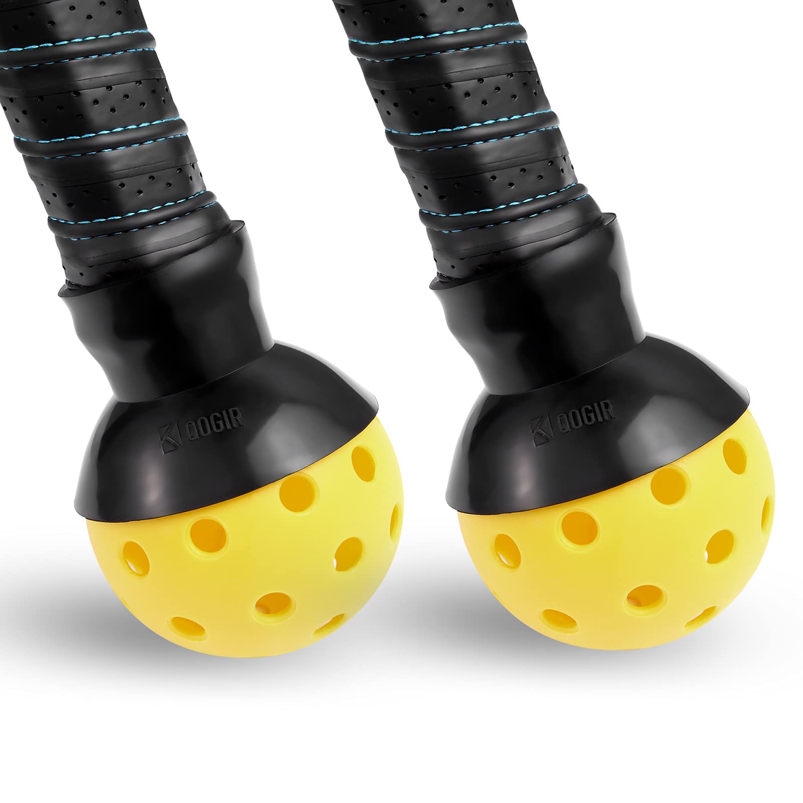 QOGIR Pickleball Ball Retriever: Easy Pickleball Ball Accessory to Pick Up Pickleball Balls Without Bending Over, Attaches to Pickleball Paddle Bottom, Fits Any Pickleball Paddles, Black