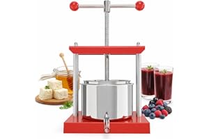 Cheese Tincture Herb Fruit Wine Manual Press - 0.53 Gallon Stainless Steel Barrels Press Machine for Juice, Vegetable,Wine,Ol