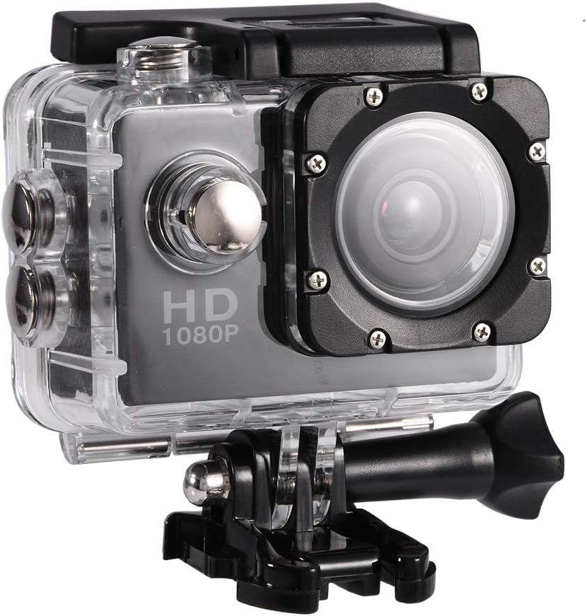 Lazmin 1080P Waterproof Sports Camera, Mini DV Action Camera Camcorder USB 2 inch 12MP Underwater Camera (Black)