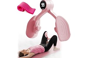 QIUQIUTONG8 QIUTONG Thigh Master [2025 Upgraded], 360° Thigh Master Thigh Exerciser, LED Pelvic Floor Exercise Devices, Inner Thigh Exerciser, Thigh Hip Trainer Kegel Excerciser, 20LB Resistance Band, Pink