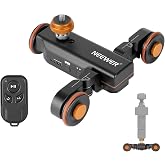 NEEWER 3 Wheels Wireless Video Camera Dolly, 3 Speed Motorized Slider | Electric Track Rail Dolly Car, Remote Control, Compatible with DSLR Camera Camcorder GoPro iPhone and Android Smartphone