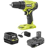 Ryobi P215K 18-Volt ONE+ Lithium-Ion Cordless 1/2 in. Drill/Driver Kit with (1) 1.5 Ah Battery and 18-Volt Charger