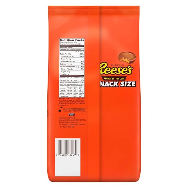 REESE’S MILK CHOCOLATE SNACK SIZE PEANUT BUTTER CUPS, CANDY BAG, HALLOWEEN CANDY, 33 OZ (60 PIECES)