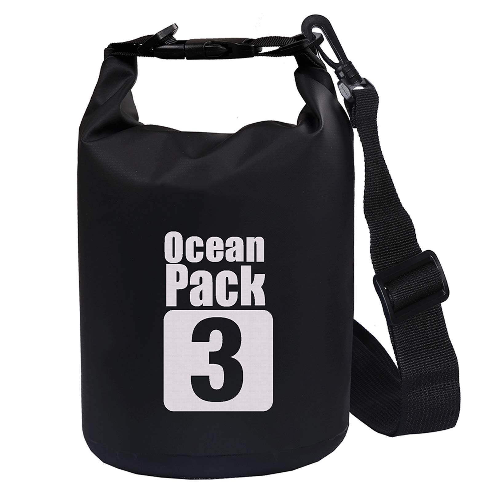 3L Black 500D Tarpaulin Heavy-Duty PVC Water Proof Dry Bag Sack for Kayaking/Boating/Canoeing/Fishing/Rafting/Swimming/Camping/Snowboarding