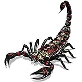 Tribal Scorpion Vinyl Decal Sticker, Black and Red Design, for Laptop, Car, Motorcycle, 2 Pack#A008