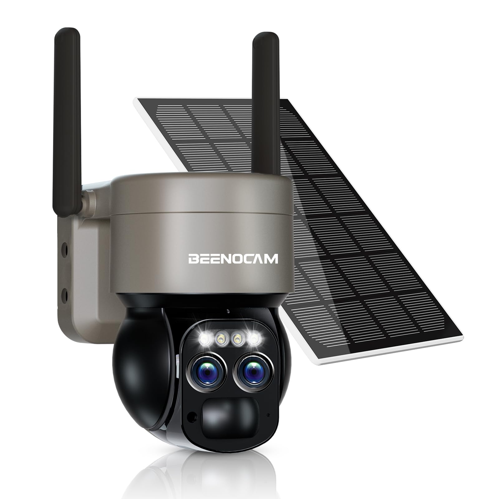 Photo 1 of 4K Solar Security Cameras Wireless Outdoor with Dual-Lens,360°PTZ Battery Powered Cameras for Home Security Outdoor,8MP Color Night Vision,PIR Human Detection,Auto Tracking,Spotlight/Siren,Alexa