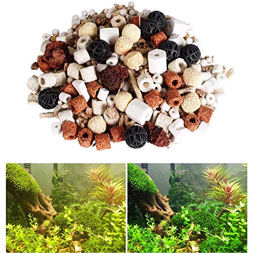 Tfwadmx Bio Filter Balls, Aquarium Bio Balls Filtration Ceramic Rings Media for Fish Tank and