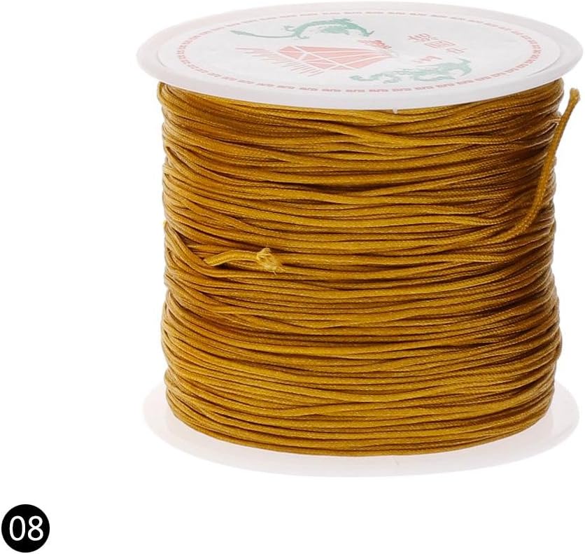 CALISTOUS 0.8mm 45M/Roll Nylon Cord Thread Chinese Knot Macrame Rattail Bracelet Braided String Brown Yellow