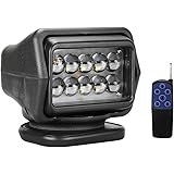 LED Rotating Remote Control Search Light 50W 12-24V 360&ordm; Cree Working Light Emergency Lighting Construction Lighting for Boat Offroad Car SUV Camping Garden
