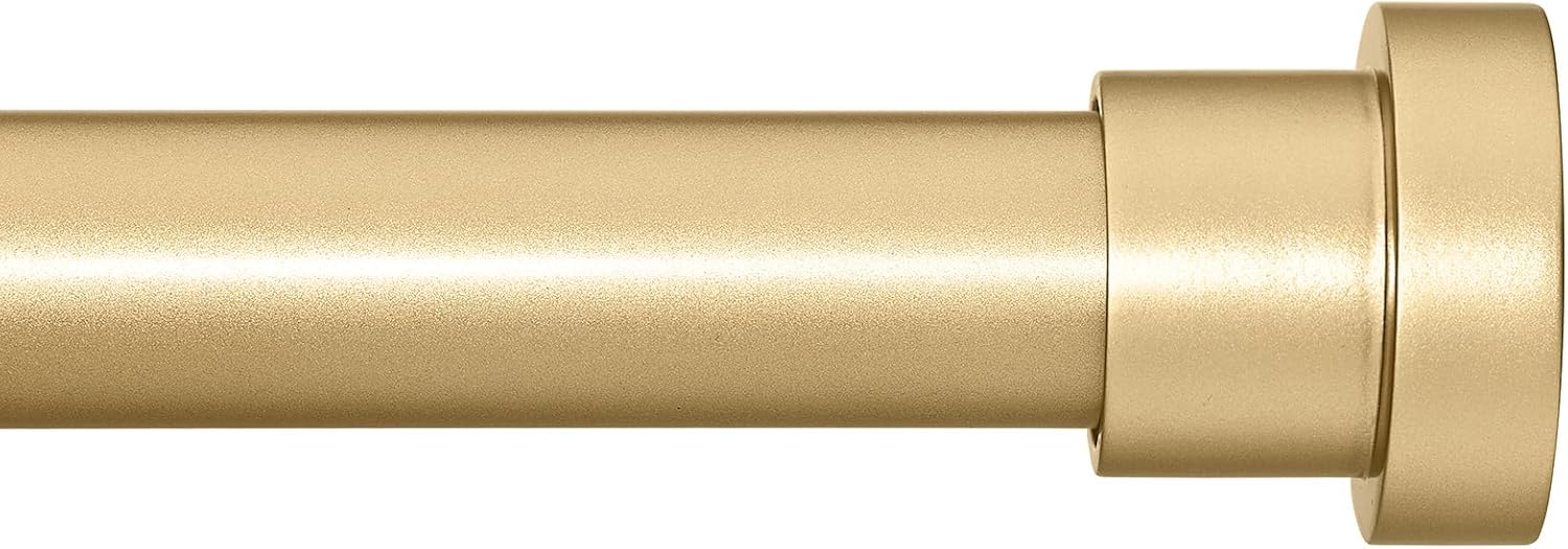 Window Treatment Hardware - Briofox gold Curtain Rods for Windows 48 To 84 Inch, 1 Inch Heavy Duty Adjustable Curtain Rod With Modern Decorative End Cap Finials