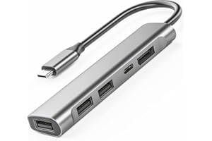 SINGAHOR USB C Hub DisplayPort, USB 2.0 Hub, USB Port Expander with DisplayPort, 60W PD Charging, 3 USB 2.0 for MacBook Air/Pro, iPad Pro, Laptops and More Type C Device