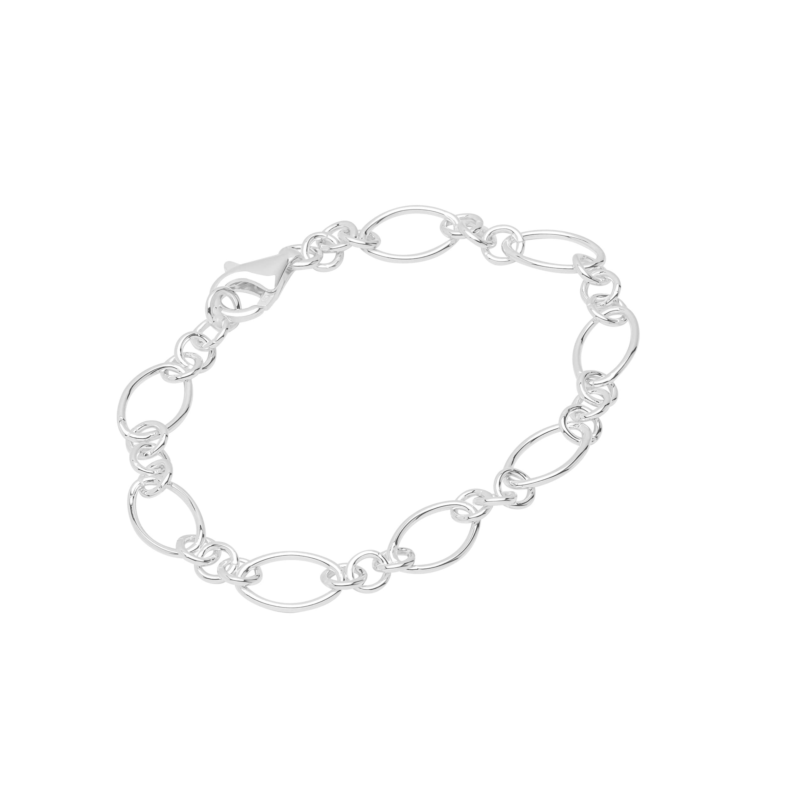 NKlaus bracelet 925 Sterling Silver 19cm Figaro anchorchain round ladies bracelet 12374