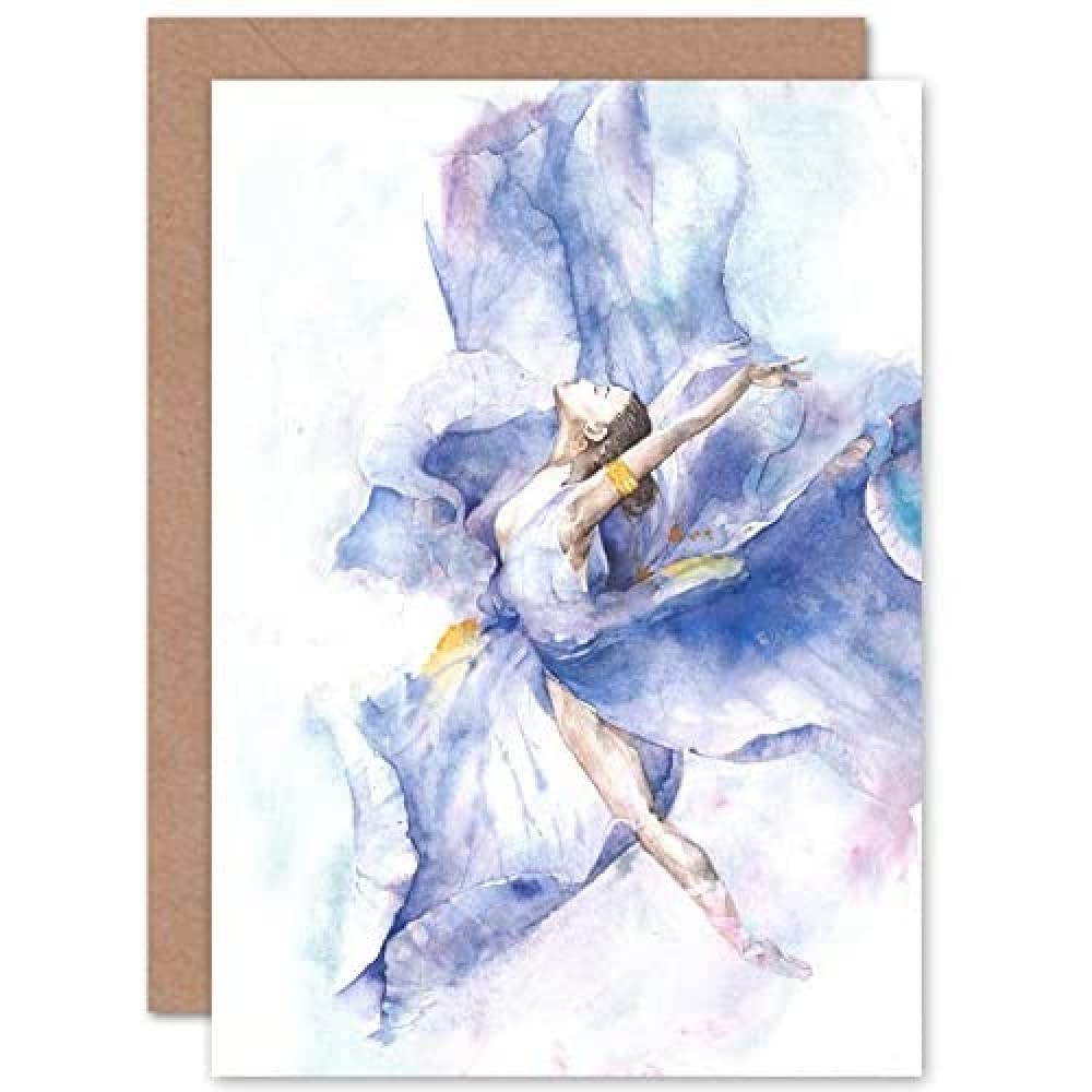 Wee Blue Coo Ballet Dancing Girl Painting Greeting Card With Envelope Inside Premium Quality