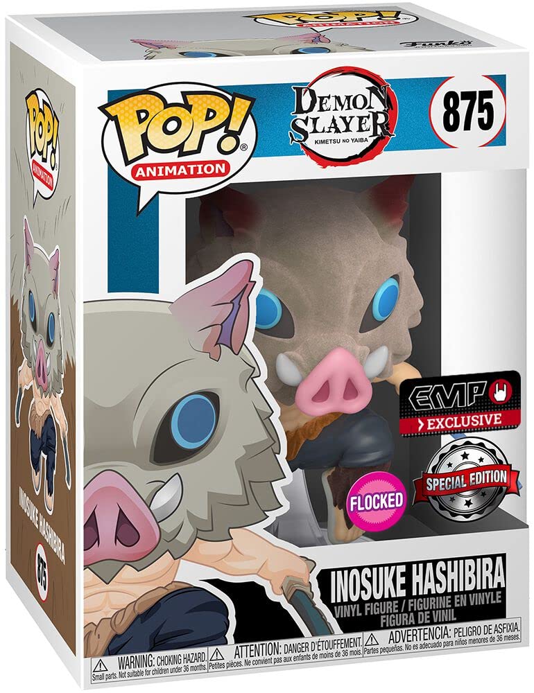 Funko Pop! Animamtion 40621 Demon Slayer - Inosuke Hashibira (Flocked w/chase) #875