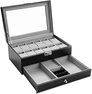 Expositor de relojes para hombre con 12 ranuras, organizador ...