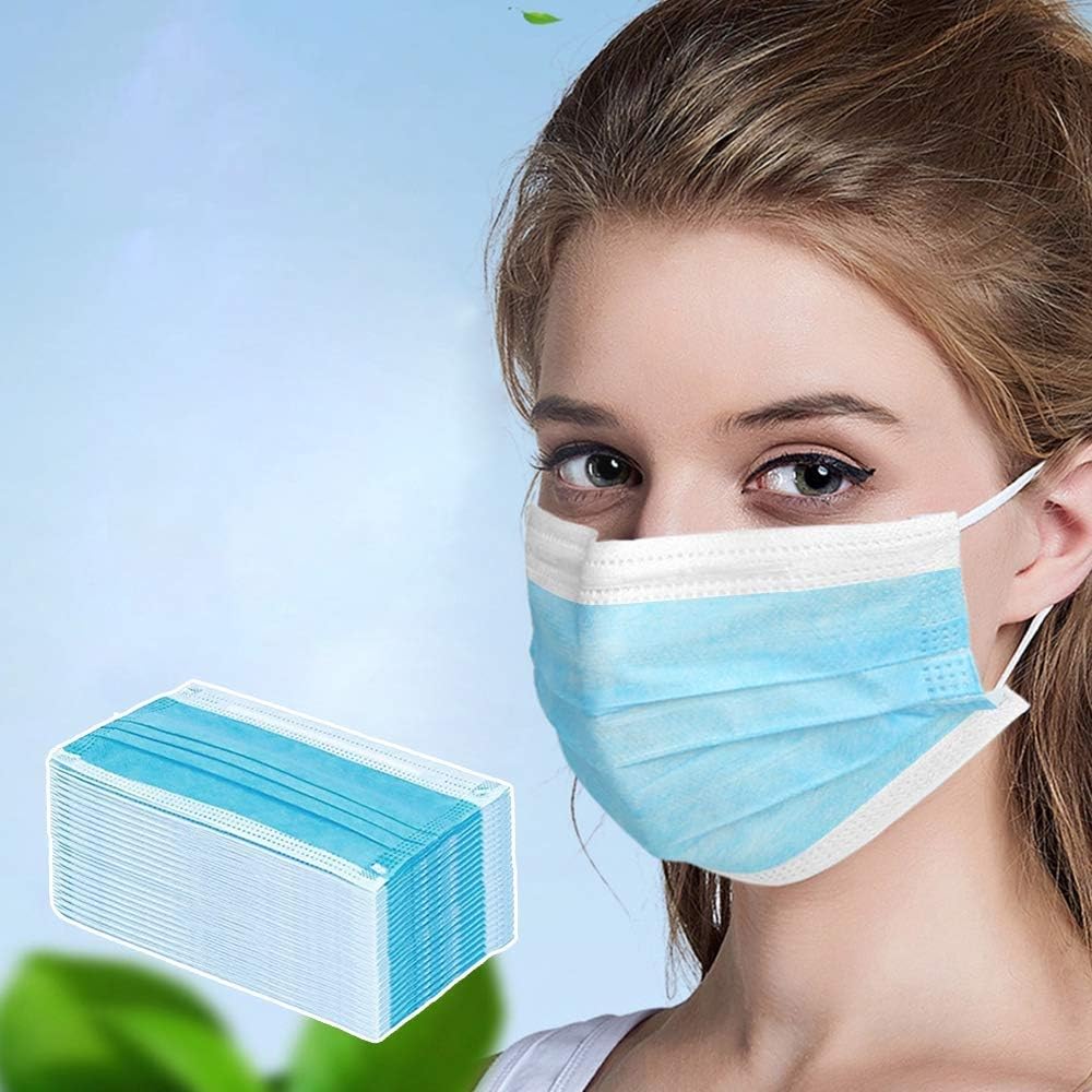 50 Pcs Blue Disposable Face Cover Earloop Mouth Cover Anti Dust Face Mouth Masks Respirator