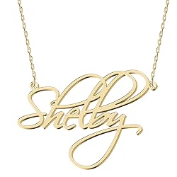 UMAGICBOX Personalized Shelby Name Necklace 18K