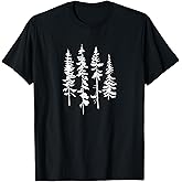 Skinny Pine Trees, Pine Tree Graphic Tee for Nature Lover T-Shirt