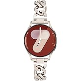 G-ficu Galaxy Watch 7 6 5 4 FE Band 20mm Watch Band for Samsung Watch 4 5 6 7 FE Bands 40mm 44mm, Women Metal Band for Watch 6 4 Classic/5 Pro/3 41mm/Active 2-Cream