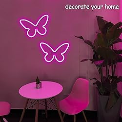 2 Pieces Butterfly Neon Signs, Butterfly LED Neon