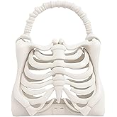 Women Skull Bone Handbag, 3D Printed Skeleton Ribcage Handbag Halloween Purse Novelty Gothic Skeleton Hand Bag