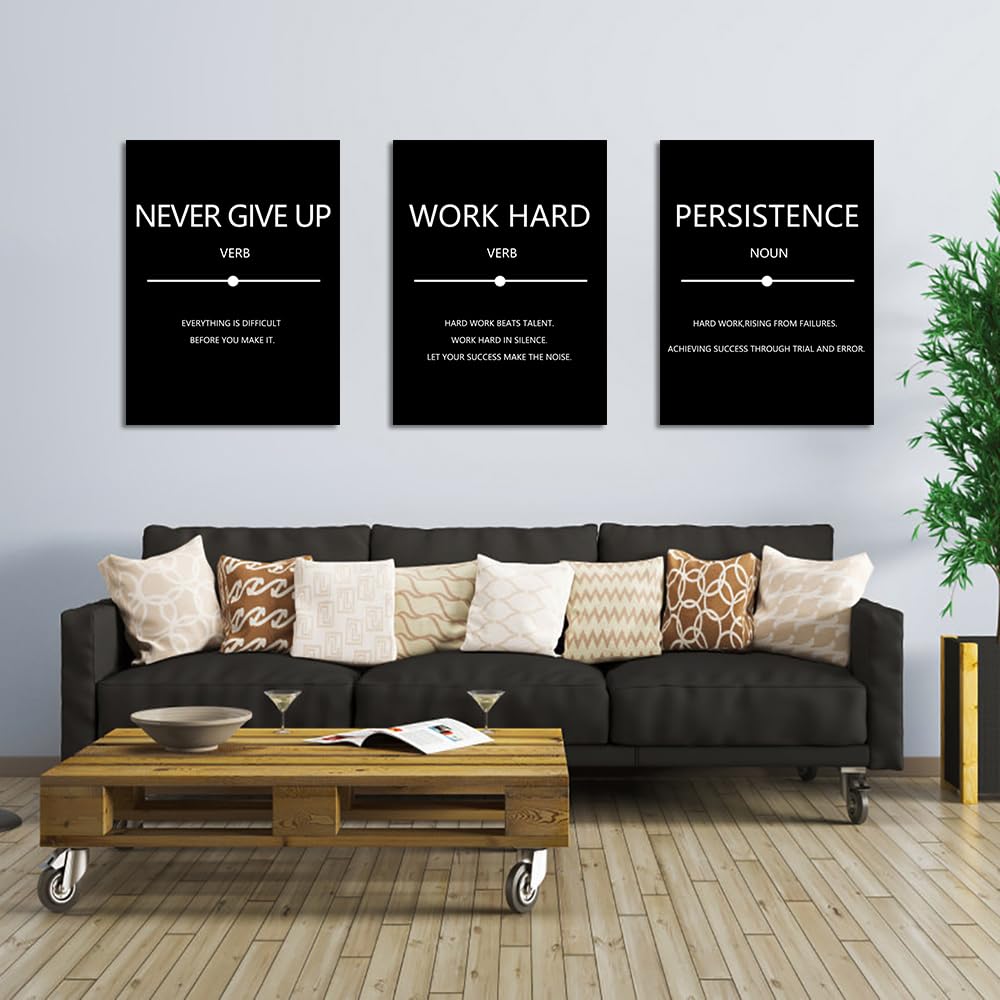 Motivational Canvas Poster Prints 3 Pieces Entrepreneur Positive Quotes ...