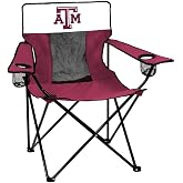 Logo Brands NCAA Texas A&amp;M Aggies Elite Portable Chair - Premium Outdoor Chair with Cup Holder, Powder-Coated Steel Frame, Lightweight and Portable for Tailgating,and Sporting Events