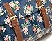Kenox Vintage Women Laminated Canvas Messenger Bag Mori Girl Crossbody Satchel Bag Floral Waterproof Briefcase Floral